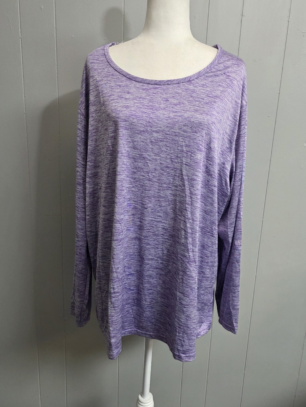 Real Assentials Purple Long Sleeve Dry Fit Shirt Size 3X